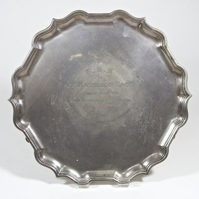 Lot 89 - A mid 20th century silver salver, of circular...