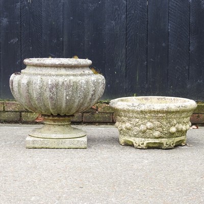 Lot 282 - A cast stone campana style garden planter,...