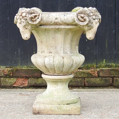 Lot 72 - A cast stone campana style garden planter with...