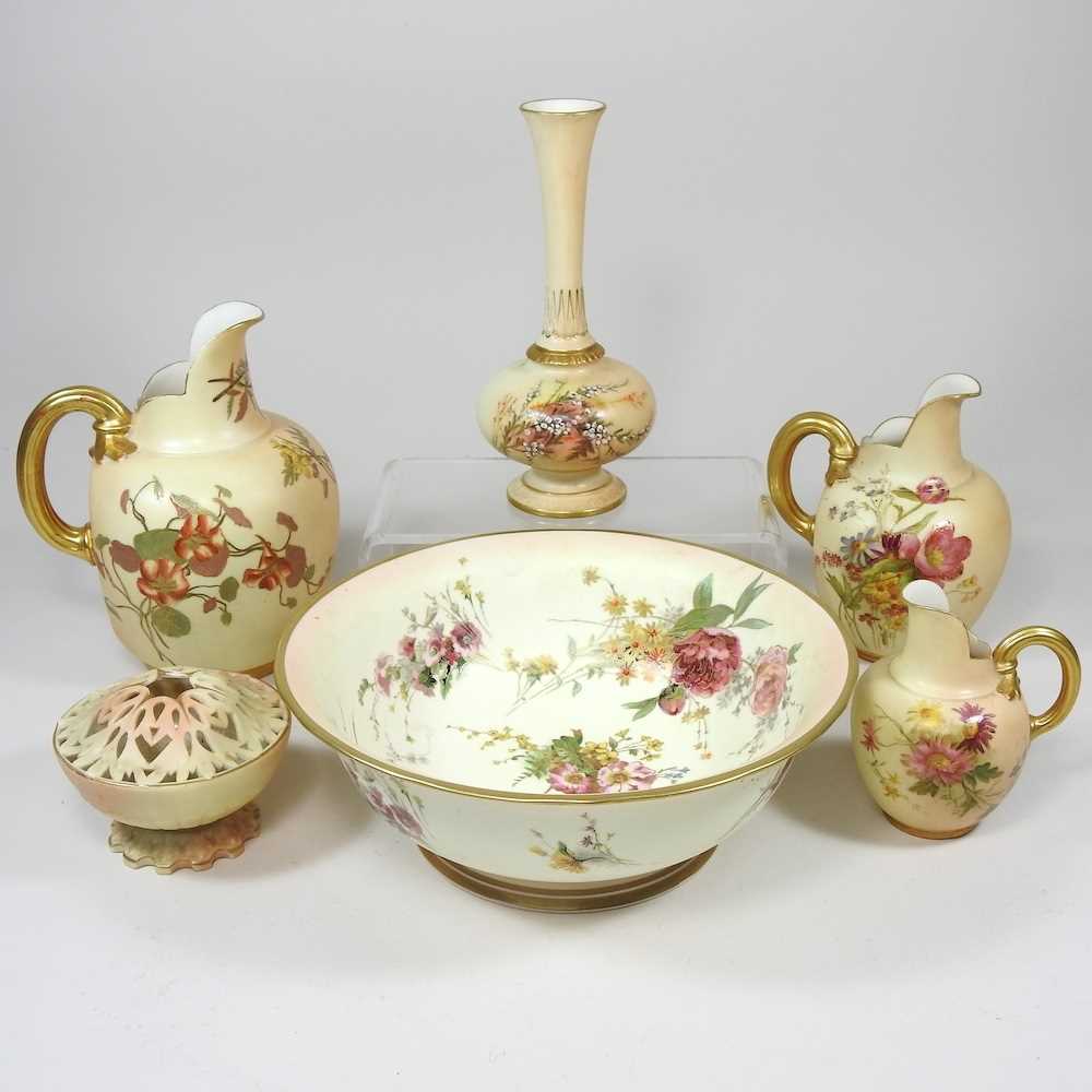 Lot 505 - A 19th century Royal Worcester blush ivory...