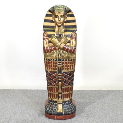 Lot 115 - A cabinet, in the form of a painted sarcophagus