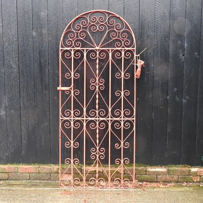 Lot 238 - A painted wrought iron garden gate, 77 x 182cm