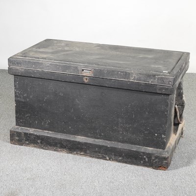 Lot 403 - A 19th century wooden toolbox, with a hinged...