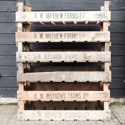 Lot 207 - A collection of six wooden fruit trays, each...