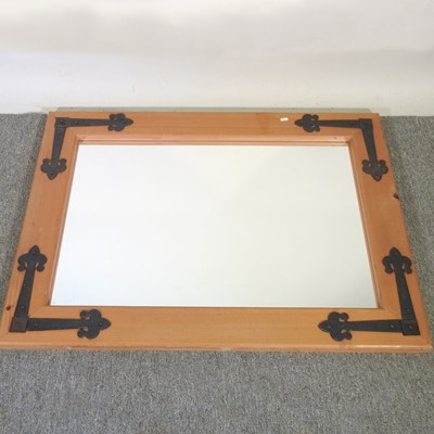 Lot 210 - A modern pine wall mirror, 80 x 111cm