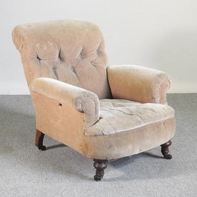 Lot 416 - A Victorian upholstered armchair, of Howard...