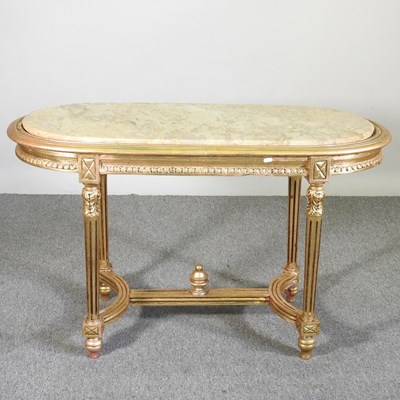 Lot 263 - A continental style giltwood and marble top...