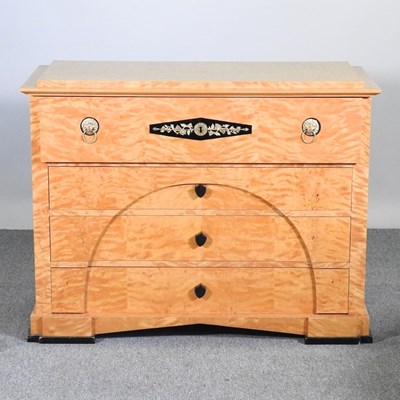 Lot 176 - A modern Biedermeier style maple secretaire chest