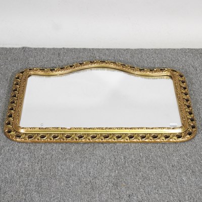 Lot 818 - A gilt framed wall mirror, with an openwork...