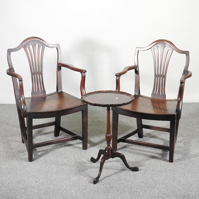 Lot 149 - A pair of George III open armchairs, together...