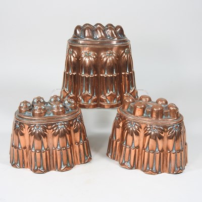 Lot 8 - A Victorian copper jelly mould, stamped H. L....
