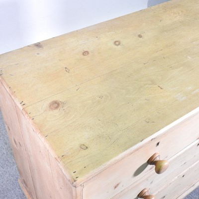 Lot 36 - An antique pine chest of drawers, on bracket feet