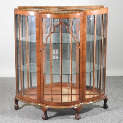 Lot 362 - A 1930's walnut astragal glazed display...