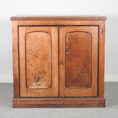 Lot 299 - A Victorian side cabinet, fitted with a shelf