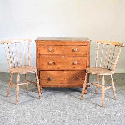 Lot 198 - A 19th century pine chest, together with a...