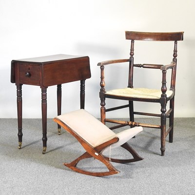 Lot 283 - A 19th century ash rush seated elbow chair,...