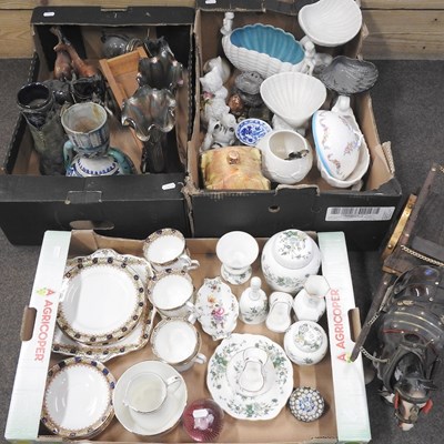 Lot 160 - Three boxes of 19th century and later china,...