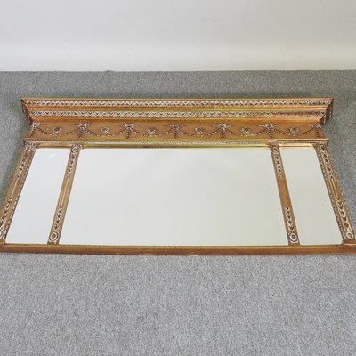 Lot 90 - A Regency style gilt framed over mantel mirror,...