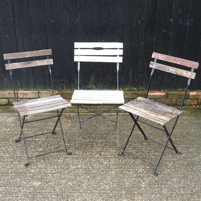 Lot 392 - Three folding garden bistro chairs (3)
