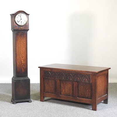 Lot 172 - A 1920's oak blanket box, together with a 1930'...