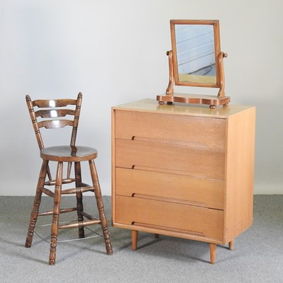 Lot 182 - A 1970's chest of drawers, together with a...