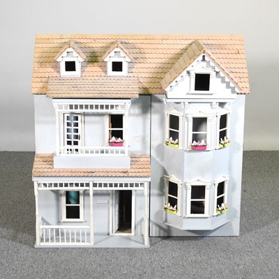 Lot 87 - A grey painted doll's house