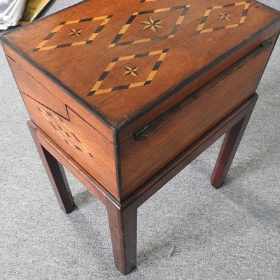 Lot 538 - A 19th century parquetry writing slope, with a...