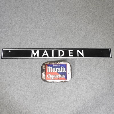 Lot 184 - A painted metal railway sign MALDEN, 153 x...
