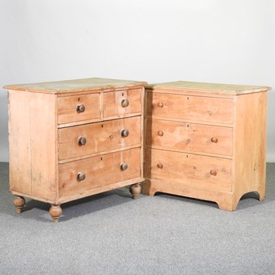 Lot 166 - An antique pine chest of drawers, on turned...