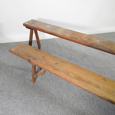 Lot 27 - An early 20th century rustic pine bench, on...