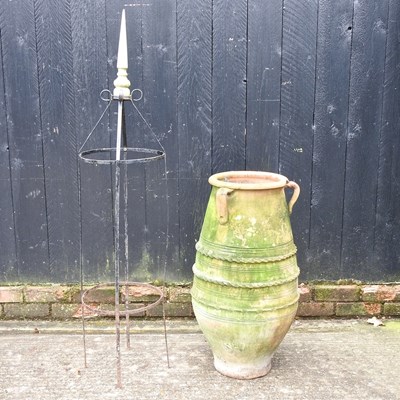 Lot 271 - A metal garden obelisk, 140cm high, together...