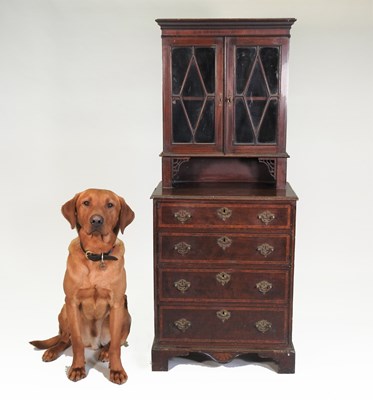 Lot 629 - A George III mahogany children's bookcase over chest