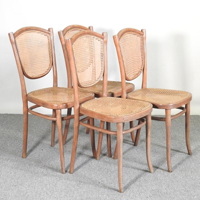 Lot 881 - A set of four Thonet bentwood cane seated...