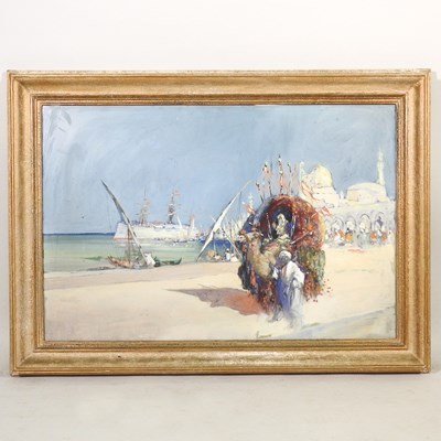 Lot 120 - Hal Hurst, 1865-1938, arabian scene, oil on...