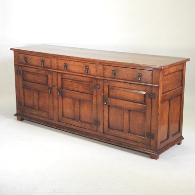 Lot 393 - An 18th century style oak dresser base