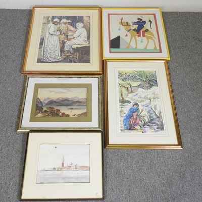 Lot 141 - Lynda Shephard, 20th century, street scene,...