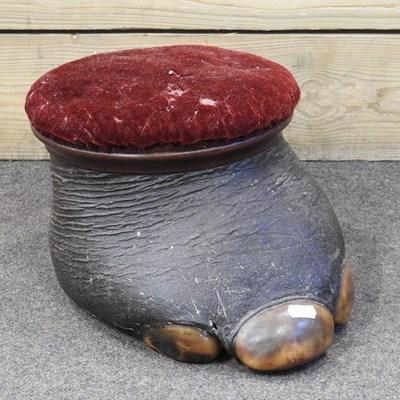 Lot 195 - A Victorian taxidermy elephant foot stool,...