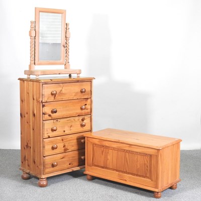 Lot 356 - A modern pine chest of drawers, 68cm wide,...