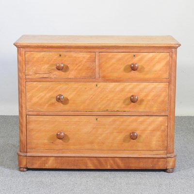 Lot 375 - A Victorian maple chest of drawers, together...