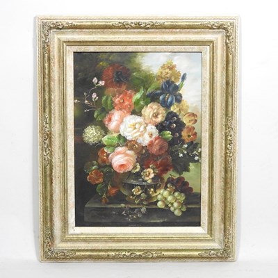 Lot 304 - Attributed to Emilio Greco, flower piece, oil...