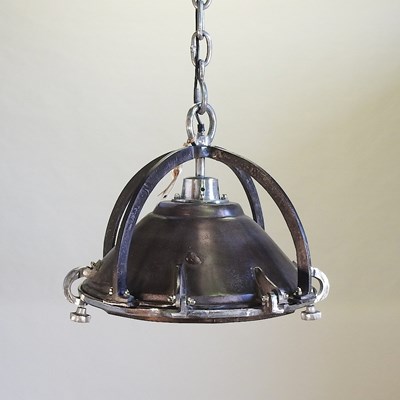 Lot 427 - A pair of industrial metal ceiling lights