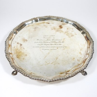 Lot 188 - A 20th century silver salver, of circular...