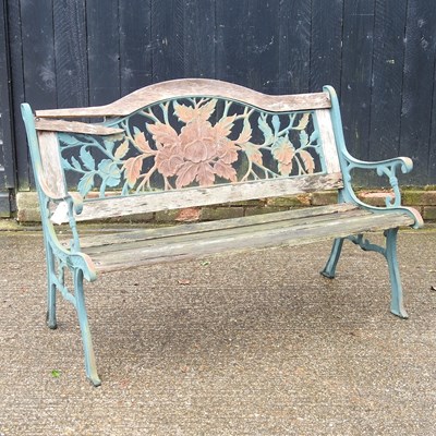 Lot 188 - An iron framed garden bench