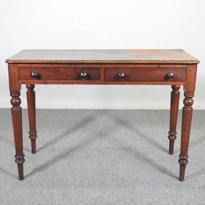 Lot 703 - A Victorian mahogany side table, on turned legs