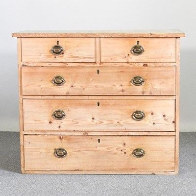 Lot 531 - A 19th century stripped pine chest of drawers