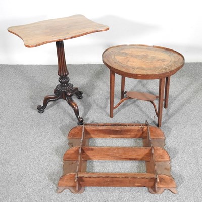 Lot 535 - A Victorian tripod table, together with a...