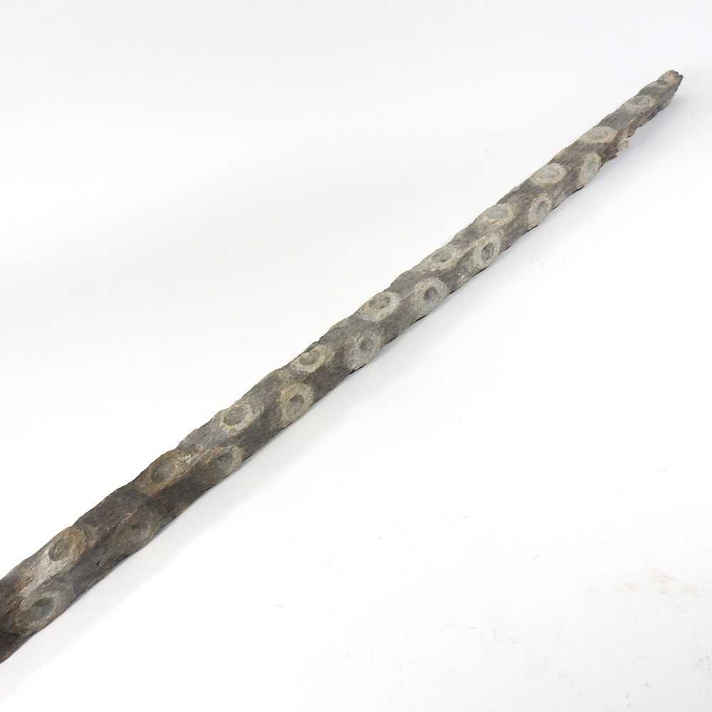 Lot 150 - An antique wooden oyster stick or pole, with...