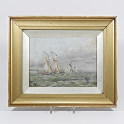 Lot 611 - English school, 19th century, sailing boats,...