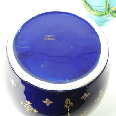 Lot 666 - A Minton style majolica jardiniere, 26cm high,...