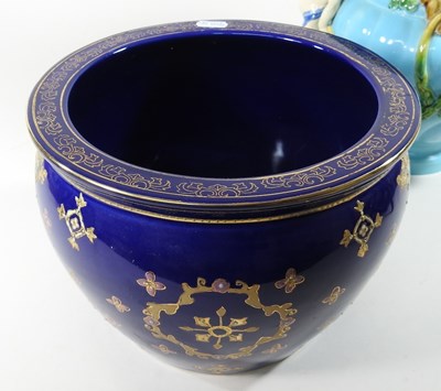 Lot 666 - A Minton style majolica jardiniere, 26cm high,...